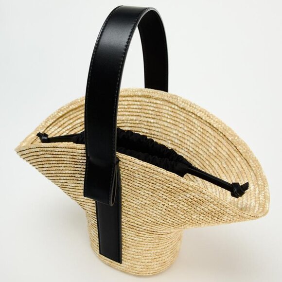 🦋 BLOGGERS FAVORITE 🦋 NWT ZARA RAFFIA BASKET BAG - Picture 4 of 15